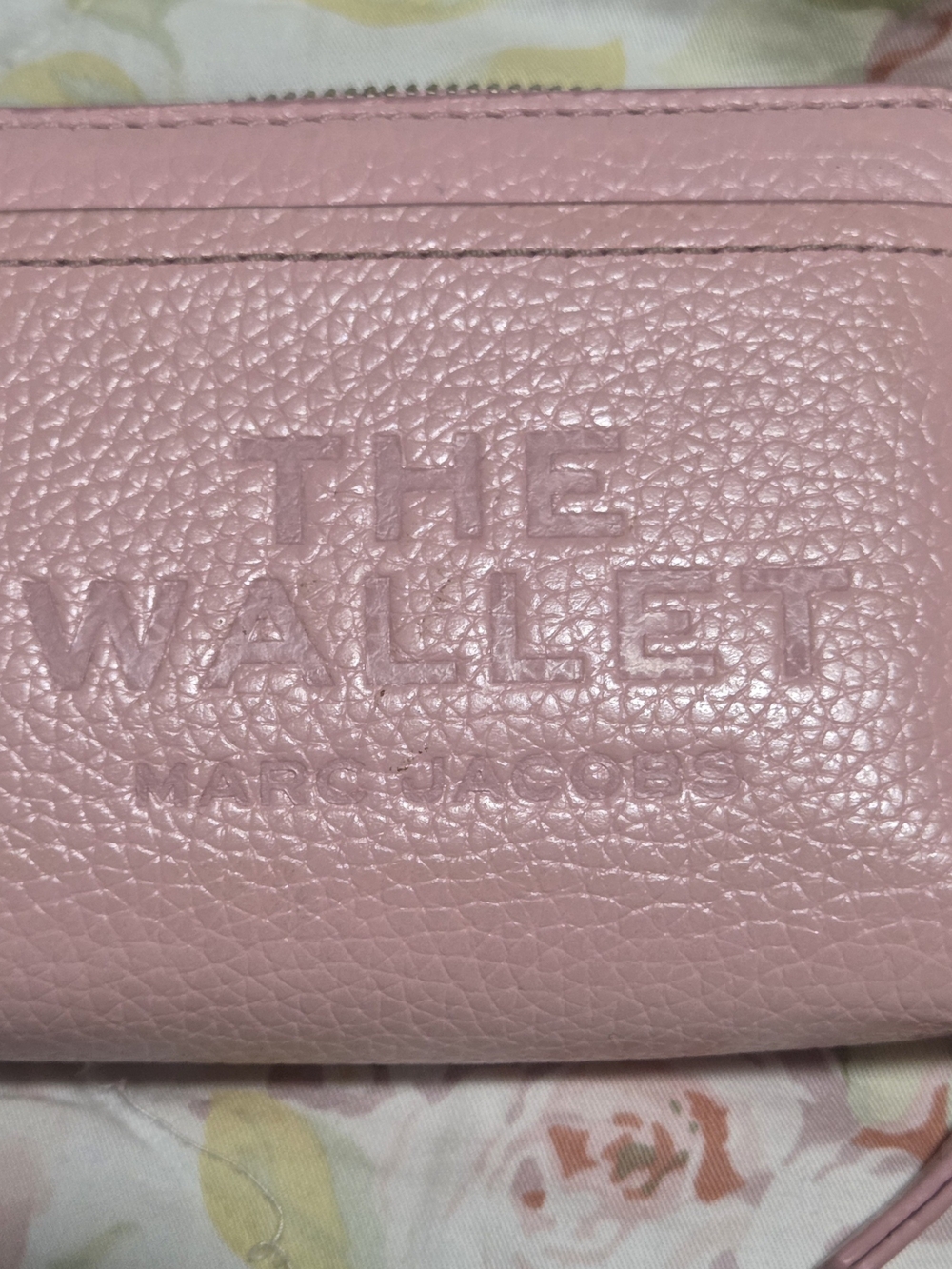 Marc Jacobs Pink Pebbled Leather 'The Wallet' Zip Wallet